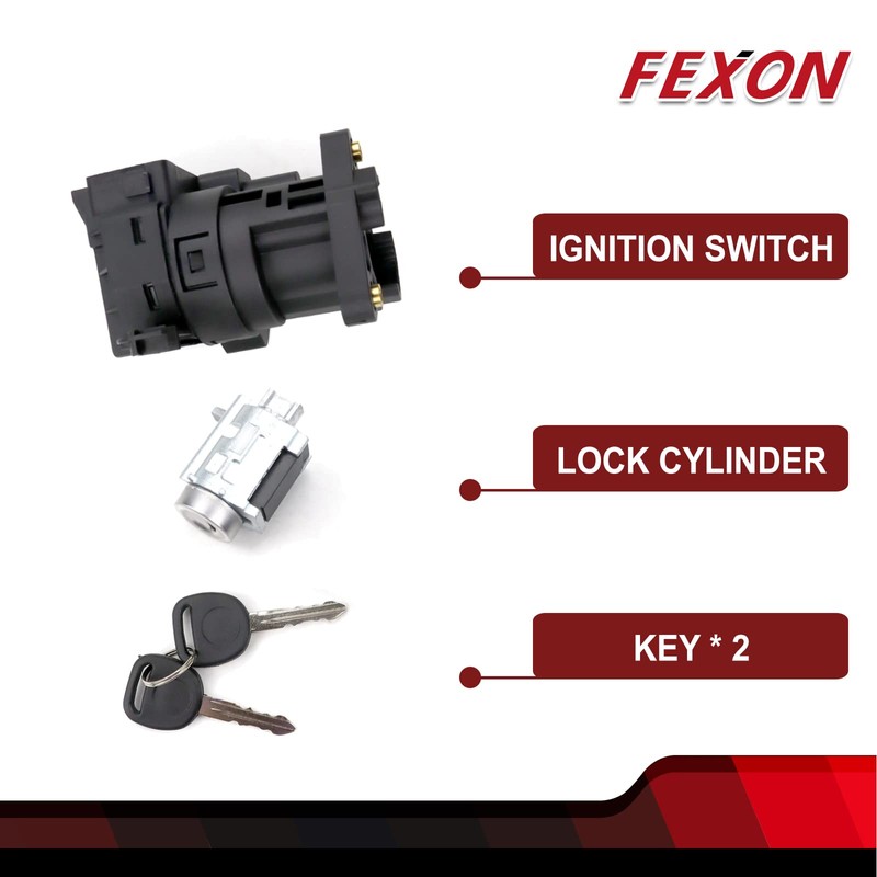 FEXON Ignition Switch & Ignition Lock Cylinder with 2 Keys