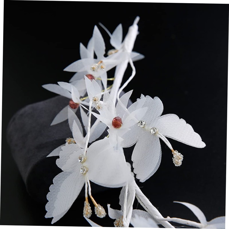 WOONEKY White Butterfly Chiffon Soft Chain Headband for Women Elegant