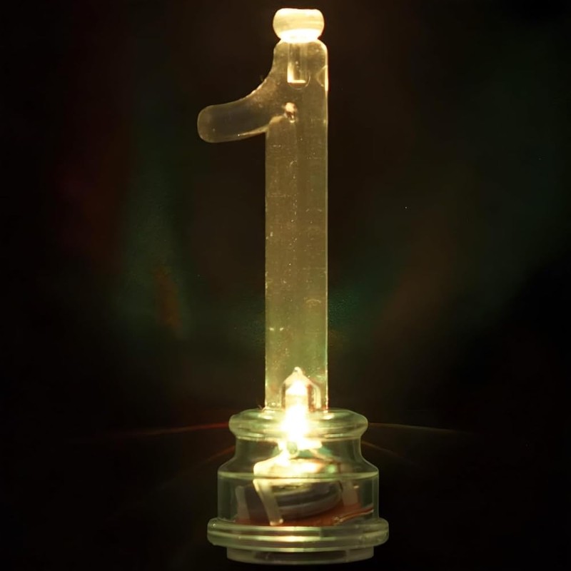 Blue Plastic Number 1 Flashing Candle Holder With Birthday Candle