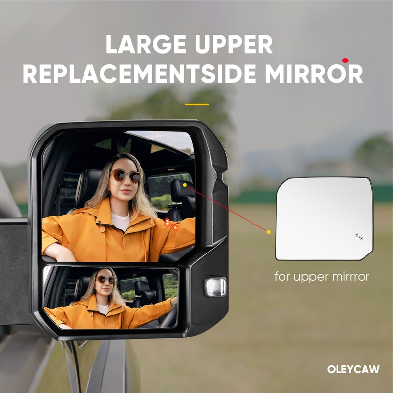 Compatible with Upper BSD Toyota Tundra Passenger Side Mirror, 2022