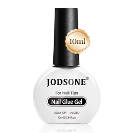 JODSONE 10ML Nail Glue Gel For Nail Tips Long Lasting Extension Glue For Clear Nail Tips And Clear Press On Nails,Nail Repair Treatment,Salon Art DIY At Home Need U V Light Cured