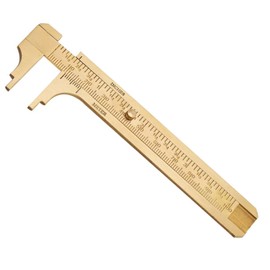 Pocket Caliper, 100mm Double Scale Sliding Gauge Brass Vernier Caliper Tool Handy Pocket Ruler - MM Measuring Tool Metal Caliper Measuring Tool Mini Caliper for Measuring Bead Wire Jewelry Rings 1PCS