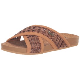 Reef Women's Cushion Woven Bloom Slide Sandal, Brunette, 6
