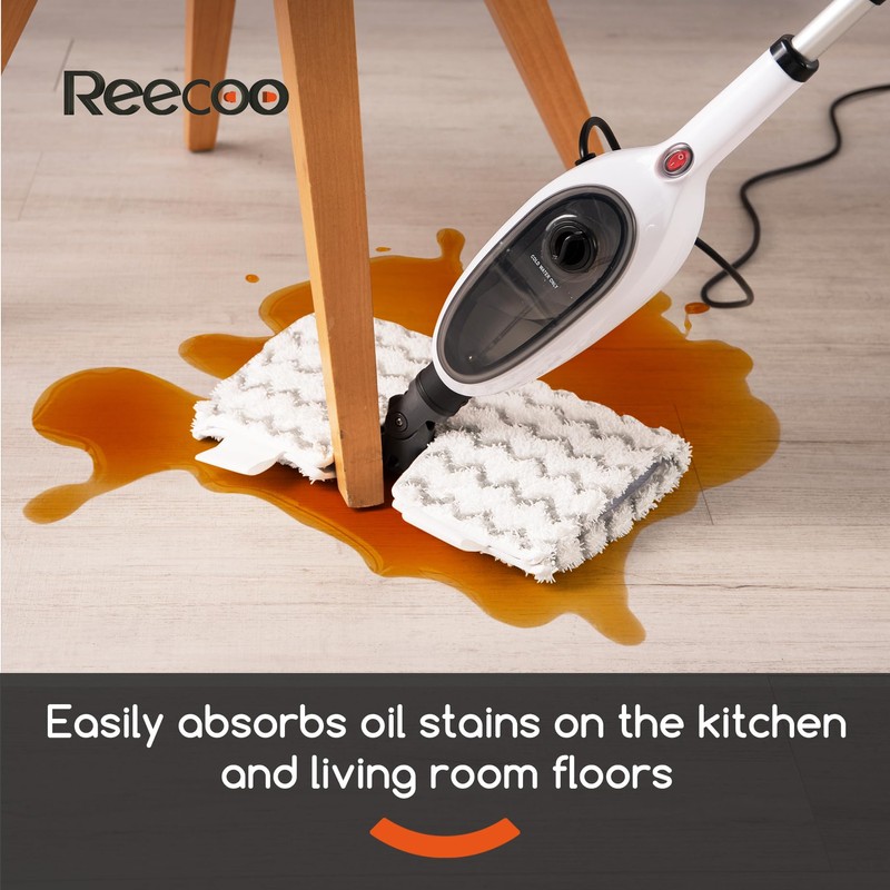 REECOO Steam Mops for Floor Cleaning, Unique Double-Sided Flip Design,