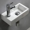 Wall Hung Basin Sink Small Cloakroom Basin Rectangle Ceramic Wash
