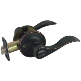 Designers Impressions Kingston Design Oil Rubbed Bronze Privacy Door Lever (Bed and Bath)