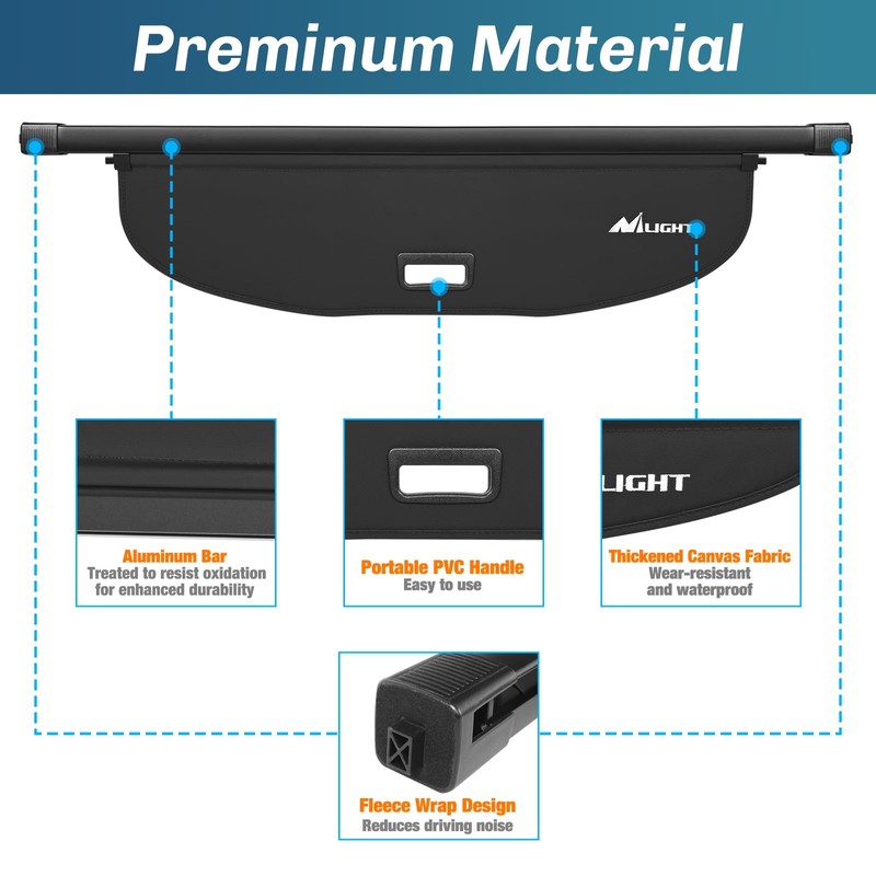 Nilight Trunk Cargo Cover for Jeep Cherokee Accessories 2019 2020