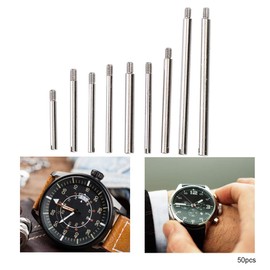 Watch Band Link Pins Replacement Kit, Metal 10 Sizes Watch Band Strap Screw Set Watch Repair Tool Accessories with Storage Box (50pcs)