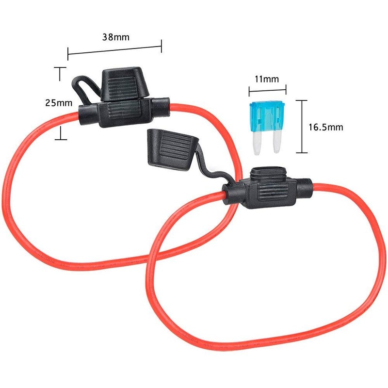GTIWUNG (Small) Splashproof Flat Fuse Holder with Cord Fuse Cap