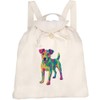 Azeeda 'Pop Art Jack Russell' Canvas Rucksack/Backpack (RK00039850)