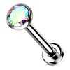 Stachelkleid Labret Piercing Titanium Zirconia Silver Push-in Without Thread Cartilage