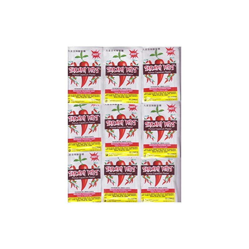 Takahi Hot Koyo Porous Capsicum Plaster, 9 Pack ( 90