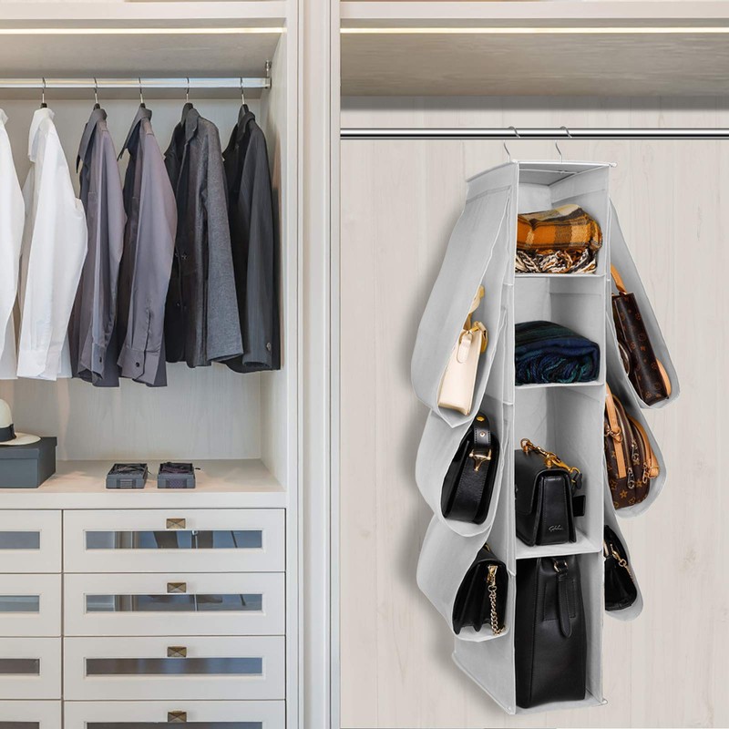 MaoXinTek 10 Compartments Hanging Handbag Storage Bag Organizer for Hat
