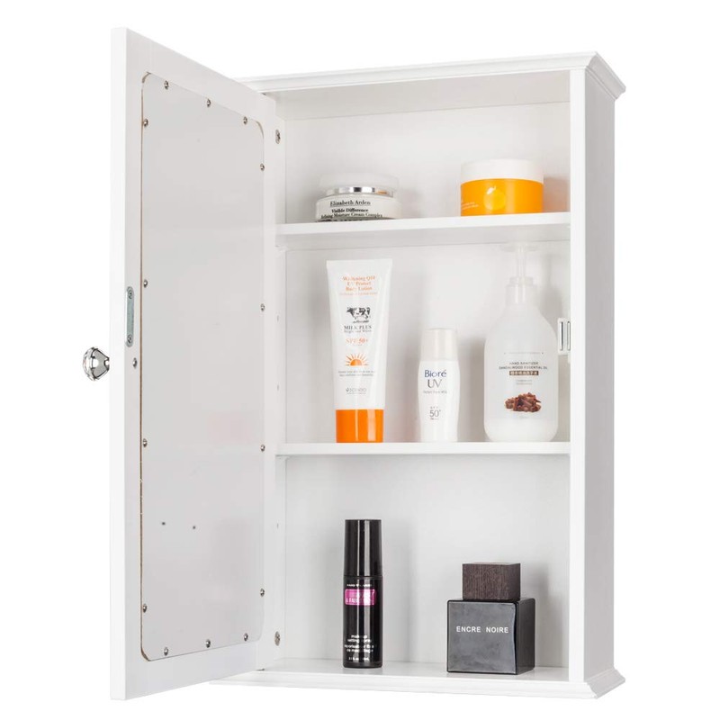 Bathroom Wall Cabinet with One Mirror Single Door Multipurpose Storage