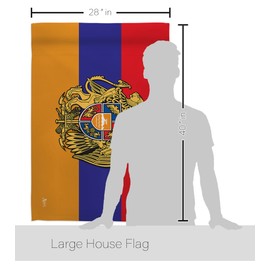 Armenian House Flag - 2 pcs Pack Regional Nationality Nation International World Country Particular Area - Decoration Banner Small Garden Yard Gift Armenia Made in USA 28 X 40