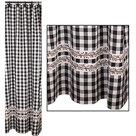 The Country House Collection 32195 Berry Vine Check Shower Curtain,72-inch