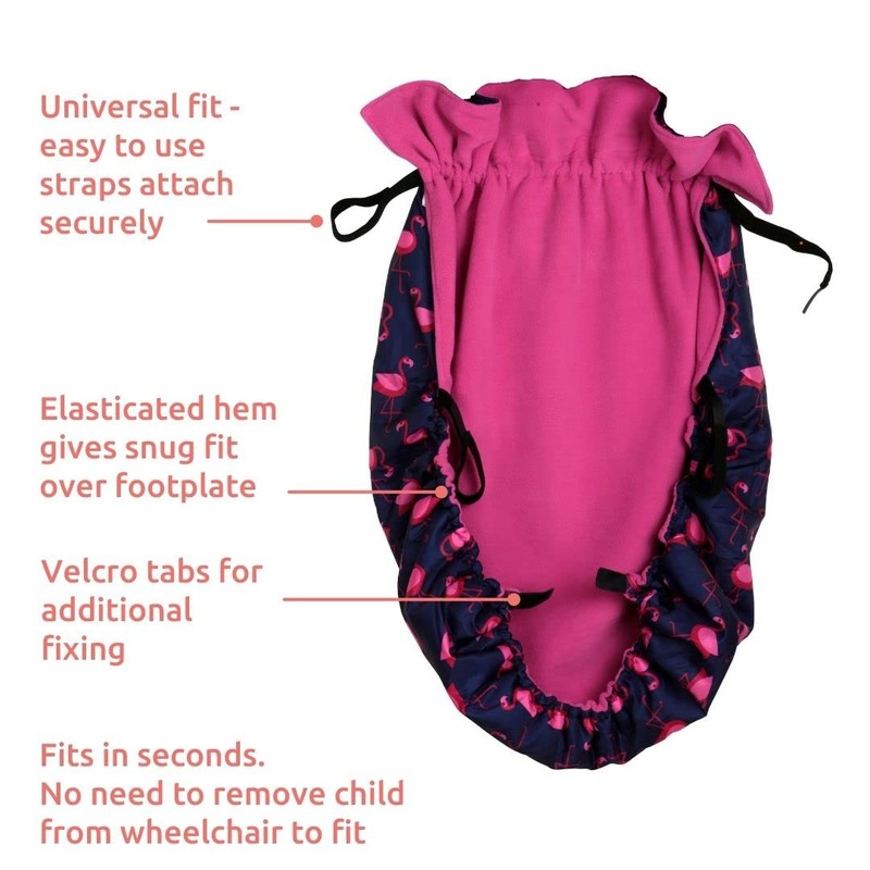 BundleBean Children’s Wheelchair Cosy – Fleece‑Backed Waterproof Nylon, Front Hand-Warming