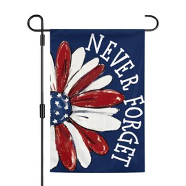 We Will Never Forget Memorial Garden Flag 12x18 inch Memorial Day Banner Garden Yard Lawn Outdoor Sign Decor(911 Flag)