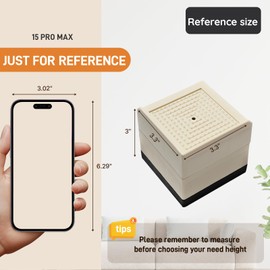 JONHWI Bed Risers, Furniture Raise Blocks, 3 inch Stilts Heavy Duty for Bed Couch Desk Sofa Table Lifts, Furniture Legs Lifters Support up to 1300 Lbs (Beige, 8 Pack Set)