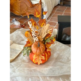 Vellure Pumpkin Fall Decor – Realistic Autumn Foliage and Ornaments, Harvest Festival Home and Party Display