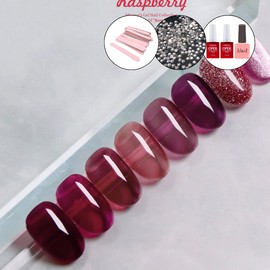 classic nail Mayour Raspberry Syrup Gel Nail Set of 8 / 메이유어 라즈베리 시럽젤 네일 8종 세트