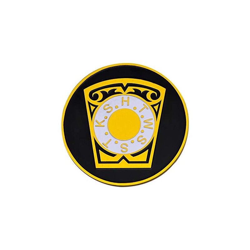 York Rite Keystone Round Masonic Auto Emblem - [Black &