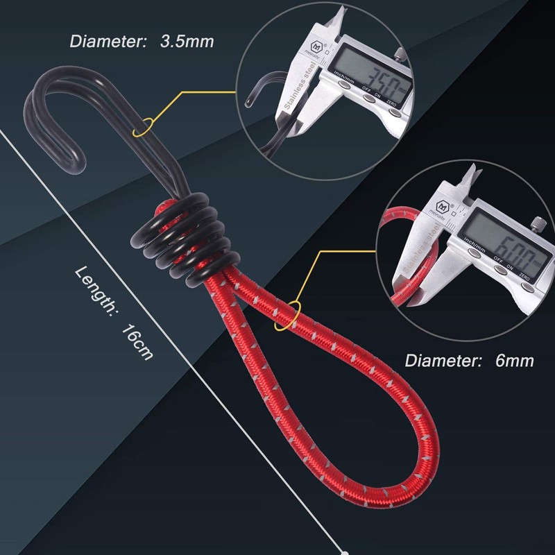 Stretch Cord Tent Tension Rope with Twin Hooks Camping Fixing