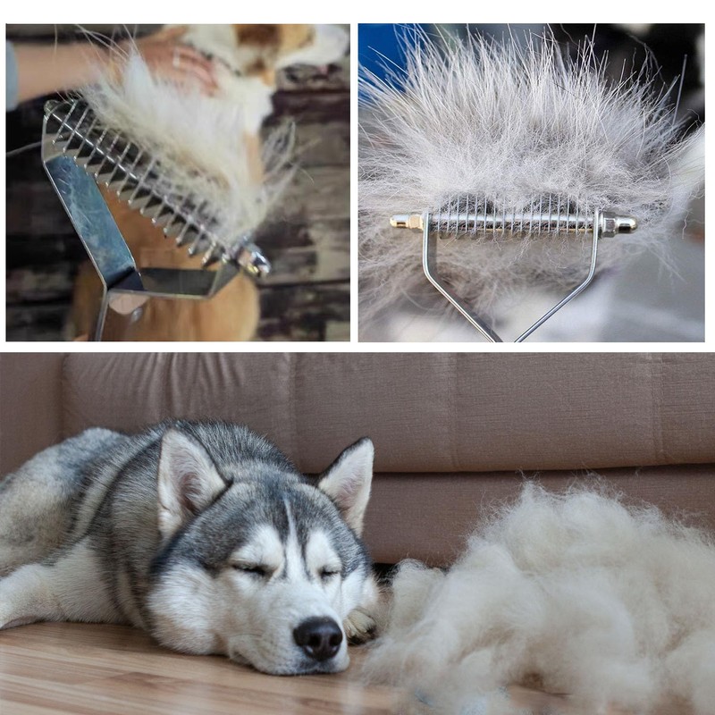 14-Blade Coat King Rake Pet Undercoat Rake,Professional Pet Dematting Comb