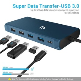 Tymyp USB C Hub, 12-in-1 Docking Station, USB C Hub with Three Screens, 2 HDMI, DisplayPort, Type C PD, USB C 3.0, TF/SD Card, 4 USB Ports, Ethernet, Perfect Compatibility with Type-C Laptops