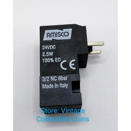 Amisco 1 Piece AMISCO 24VDC 2.5W 100% ED 3/2 NC 6bar Made in Italy Solenoid Pilot Valve