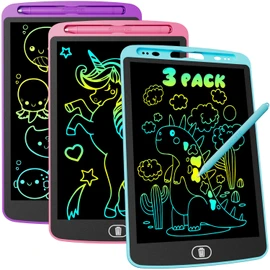 Electight 3pcs 10 Inch LCD Writing Tablet, Colorful Doodle Scribbler Pad with Lock & Delete Function, Drawing Board Learning Gift & Educational Toys for Kids Age 3-9 Year Old Girls Boys