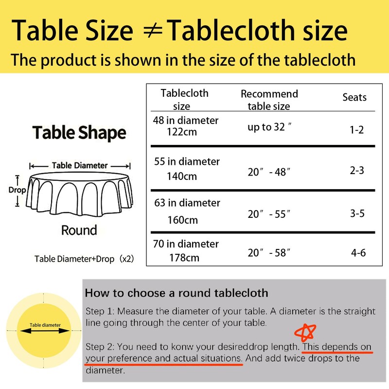 Heavy Round Tablecloth, Decorative Plain Tablecloth, Cotton Linen Tablecloth for
