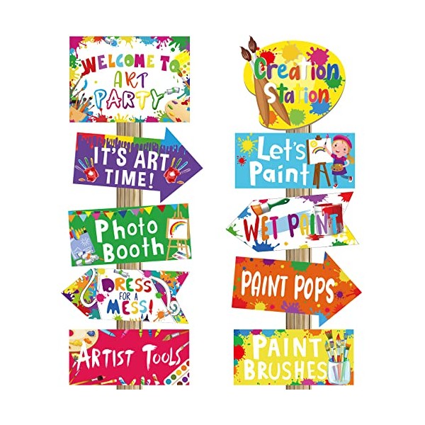 20 Pieces Art Painting Party Decorations Paint Party Sign Artist