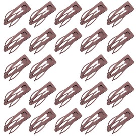 DAZISEN 24 Pieces Snap Hair Clips Women'S Anti-Slip Styling Accessories, Hairpins For Hairdressing, Salon Supplies，Coffee