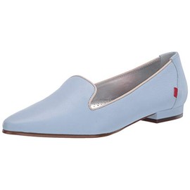 MARC JOSEPH NEW YORK - Mocasines Planos de Piel para Mujer con Detalle de Pantuflas para Fumar, Azul bebé napa Suave, 5 US