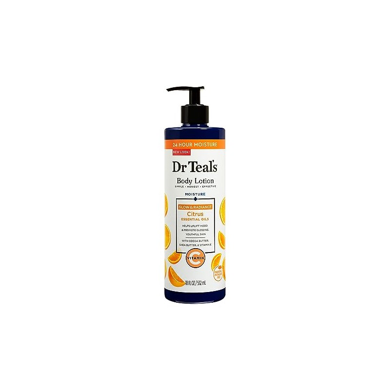 Dr Teal's, Loción Corporal Radiante con Vitamina C, Cítricos, Cacao