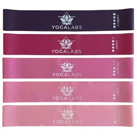 Fitness Bands Set of 5 - 100% Natural Latex Resistance Bands in 5 Strengths - Resistance Bands & Bag - Exercise Band for Muscle Building, Pilates, Yoga & Fitness