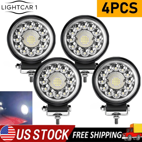 Lightcar 1 4x 4.5" LED Work Light Bar Flood Spot