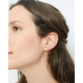 Secret & You | Girls and Women Earrings with Sterling Silver Gold Plated Flower-Shaped and a 4.5-5 mm Freshwater Cultured Pearl