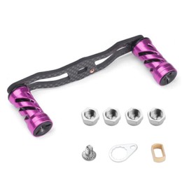 VISPREA Reel Carbon Parts Bait Reel Handle 4.3 inches (111 mm) Crank Carbon Shimano Daiwa Abu Garcia Custom Parts Replacement YU77 (Purple)