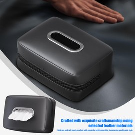 Car Napkin Holder,Visor Tissue Holder Comfortable Vehicle Back Seat Tissue Holder - Elegance PU Leather Napkin Holder with Detachable Straps for Car, Seat Backs, Sun Visors