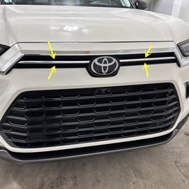 ZiWen Chrome Front Grille Insert Air Vent Cover Trims for Toyota Grand Highlander 2024 2025 2026 (Chrome)