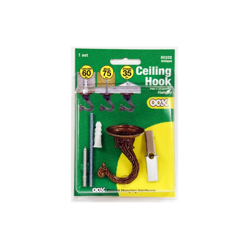OOK 50332 Jumbo Swag Hook with Hardware, Antique Brass