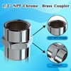 Brass Pipe Fitting-1/2" NPT Female×1/2" NPT Female Pipe Coupling-Chrome Plated