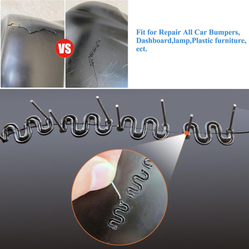 1000pcs Plastic Welder Staples,0.6mm Plastic Welding Staples,Wave Hot Staple Welding