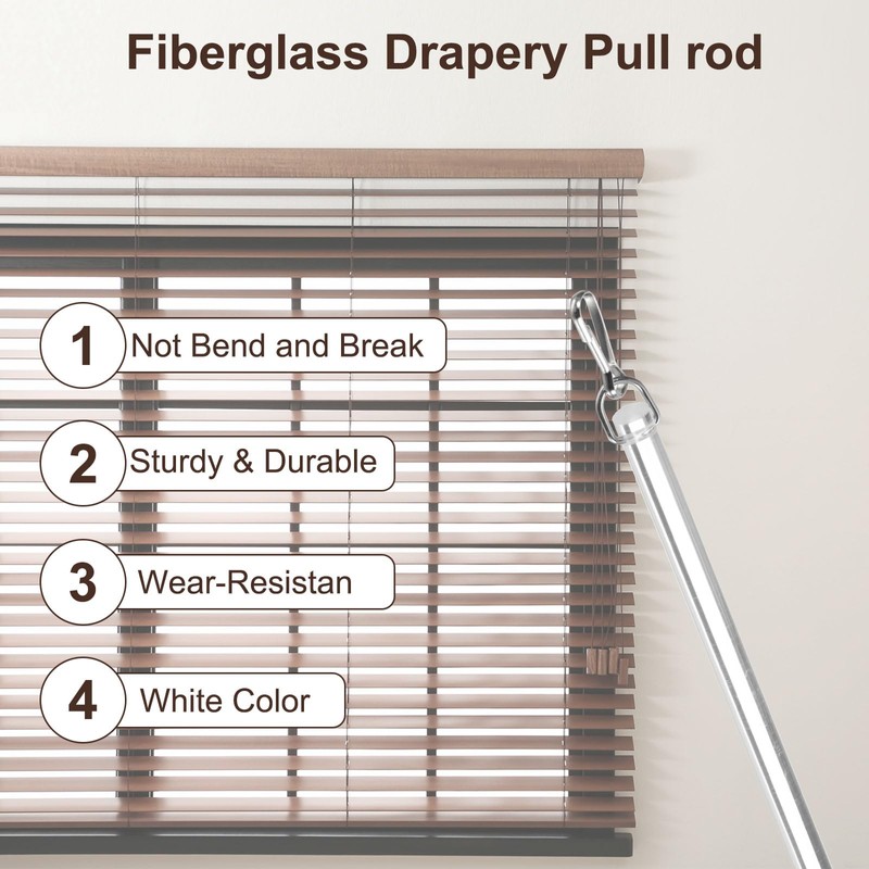 uxcell 2Pcs 12"Clear Curtain Pull Rod, Acrylic Blind Wand Replacement