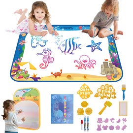 Magic Water Doodle Mat,Large Foldable Kids Painting Doodle Drawing Mat with Storage Bag,Toddlers Educational Toys Christmas Birthday Gifts for Boys Girls Age 2 3 4 5 6 7 8 Year Old