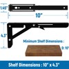 LEOPO 10 inch Folding Shelf Brackets, Heavy Duty Wall Mounted