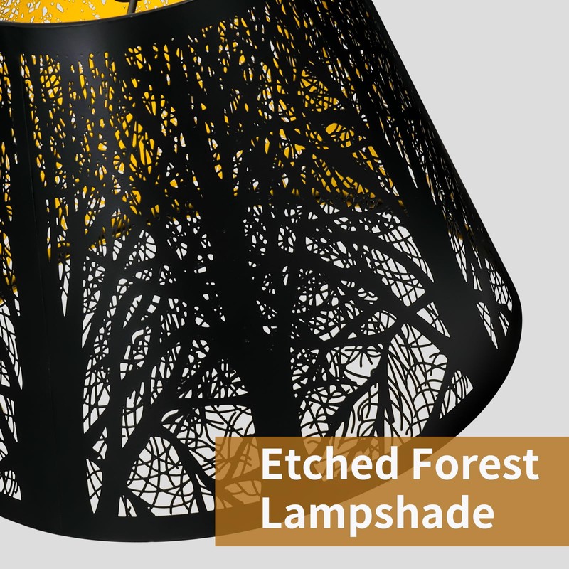 Small Lamp Shade, ALUCSET Barrel Metal Lampshade with Pattern of