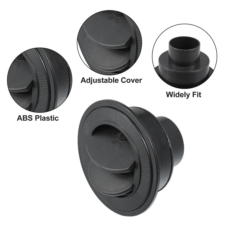 X AUTOHAUX 100mm 75mm Round Black AC Air Condition Vent